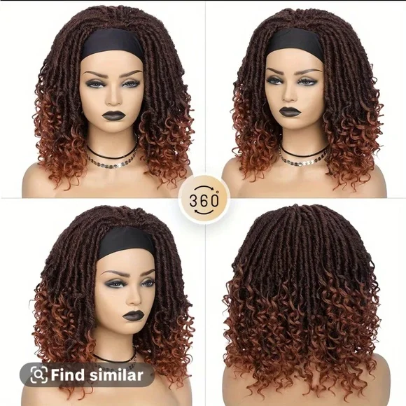 14 inch 1b/27 Brown Ombre Women's Hair Wig with headband